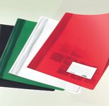 DURABLE Schnellhefter DIN A4 überbreit PVC je 2x rot, weiß, grün, schwarz und blau