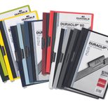 DURABLE Klemmhefter Duraclip DIN A4 5x rot, weiß, anthrazit, hellblau und dunkelgrün