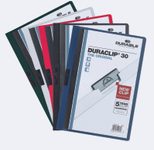 DURABLE Klemmhefter Duraclip DIN A4 rot, schwarz, weiß, dunkelblau und dunkelgrün