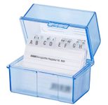HAN A8 Karteikasten DIN A8 300 Karteikarten blau-transparent