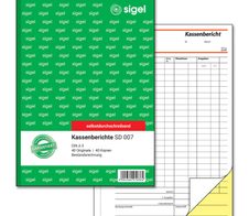 SIGEL Formularbuch Kassenbericht/Bestandsrechnung DIN A5 2x 40 Seiten