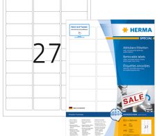 HERMA SPECIAL Etiketten weiß 63,5 x 29,6 mm
