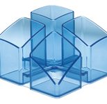 HAN SCALA Stiftehalter 12,5 x 12,5 x 10,0 cm blau-transparent