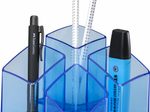 HAN SCALA Stiftehalter 12,5 x 12,5 x 10,0 cm blau-transparent