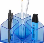 HAN SCALA Stiftehalter 12,5 x 12,5 x 10,0 cm blau-transparent