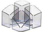 HAN SCALA Stiftehalter 12,5 x 12,5 x 10,0 cm grau-transparent