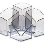 HAN SCALA Stiftehalter 12,5 x 12,5 x 10,0 cm grau-transparent