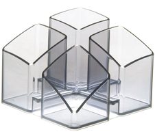 HAN SCALA Stiftehalter 12,5 x 12,5 x 10,0 cm grau-transparent