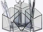HAN SCALA Stiftehalter 12,5 x 12,5 x 10,0 cm grau-transparent