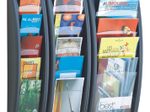 PAPERFLOW Kompakt Wandprospekthalter 1/3 DIN A4 5-Fach  anthrazit