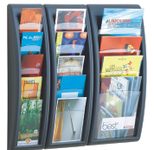 PAPERFLOW Kompakt Wandprospekthalter 1/3 DIN A4 5-Fach  anthrazit