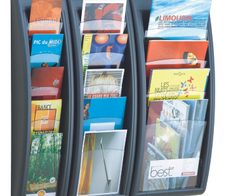 PAPERFLOW Kompakt Wandprospekthalter 1/3 DIN A4 5-Fach  anthrazit