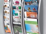 PAPERFLOW Kompakt Wandprospekthalter DIN A4 hoch 4-Fach  anthrazit