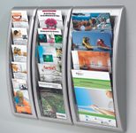 PAPERFLOW Kompakt Wandprospekthalter DIN A4 hoch 4-Fach  anthrazit