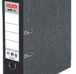 herlitz Ordner Rückenbreite 8 cm DIN A4 Karton schwarz marmoriert