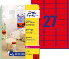 AVERY Zweckform Etiketten L6003-25 rot 63,5 x 29,6 mm
