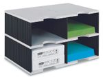 styro Styrodoc Jumbo Grundeinheit Sortierstation DIN C4 4 -Fach grau/schwarz