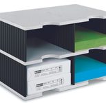 styro Styrodoc Jumbo Grundeinheit Sortierstation DIN C4 4 -Fach grau/schwarz