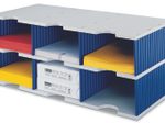styro Styrodoc Jumbo Grundeinheit Sortierstation DIN C4 6 -Fach grau/blau