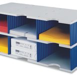 styro Styrodoc Jumbo Grundeinheit Sortierstation DIN C4 6 -Fach grau/blau