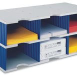 styro Styrodoc Jumbo Grundeinheit Sortierstation DIN C4 6 -Fach grau/blau