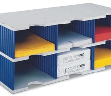 styro Styrodoc Jumbo Grundeinheit Sortierstation DIN C4 6 -Fach grau/blau