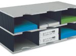 styro Styrodoc Jumbo Grundeinheit Sortierstation DIN C4 6 -Fach grau/schwarz