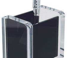 WEDO Acryl Exklusiv Stiftehalter 9,4 x 6,5 x 9,4 cm glasklar/schwarz