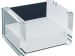 WEDO Zettelbox glasklar/schwarz inkl. 500 Notizzettel