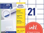 AVERY Zweckform Etiketten 3652-200 weiß 70,0 x 42,3 mm