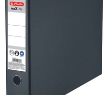 herlitz Ordner Rückenbreite 7.5 cm DIN A3 quer Karton schwarz marmoriert