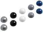 MAUL Magnete Ø 3,0 x 1,9 je 2x silber, schwarz, weiß, grau, blau