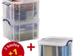 Really Useful Box Aufbewahrungsboxen 3x 35,0 l transparent 48,0 x 39,0 x 31,0 cm + GRATIS 1 St.