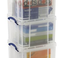 Really Useful Box Aufbewahrungsboxen 3x 35,0 l transparent 48,0 x 39,0 x 31,0 cm + GRATIS 1 St.