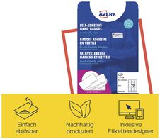 AVERY Zweckform Namensetiketten L4784-20 weiß 63,5 x 29,6 mm