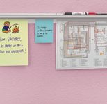 Catch-ball Infoboard Klemmleiste 100 cm selbstklebend, Wandmontage silber