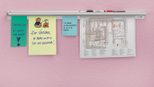 Catch-ball Infoboard Klemmleiste 100 cm selbstklebend, Wandmontage silber