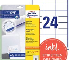 AVERY Zweckform Etiketten 6172 weiß 64,6 x 33,8 mm