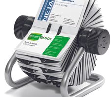 DURABLE Visitenkarten-Rollkartei silbergrau, für Visitenkarten bis Größe 95 x 60 mm