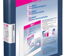 VELOFLEX Präsentationsringbücher 2-Ringe DIN A4 4 cm blau