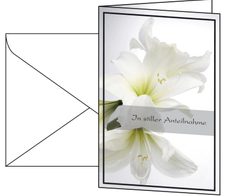 SIGEL Trauerkarten weiße Amaryllis DIN A6
