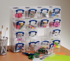 Really Useful Box Aufbewahrungsbox 16x 0,3 l - 37,5 x 12,5 x 31,0 cm transparent