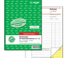 SIGEL Formularbuch Rechnung für Kleinunternehmer mit fortlaufenden Nummern (ohne MwSt.-Ausweis) DIN A5 2x 30 Seiten