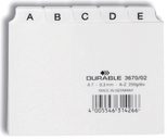DURABLE Karteikartenregister A-Z weiß für DIN-A7-Karteikästen