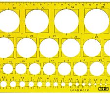 M + R Zeichenschablone gelb