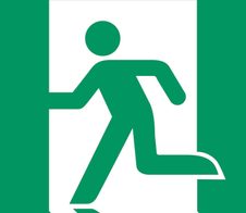 Hinweisaufkleber Notausgang links 14.8 cm x 14.8 cm