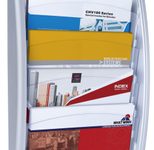 PAPERFLOW Kompakt Wandprospekthalter DIN A4 quer 4-Fach  silber