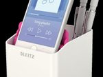 LEITZ WOW Duo Colour Stiftehalter 9,0 x 10,1 x 10,0 cm perlweiß/pink