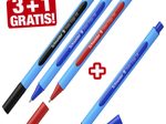 Schneider Kugelschreiber Slider Edge blau Schreibfarbe farbsortiert, 3 St. + GRATIS 1 St.