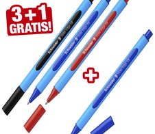 Schneider Kugelschreiber Slider Edge blau Schreibfarbe farbsortiert, 3 St. + GRATIS 1 St.
